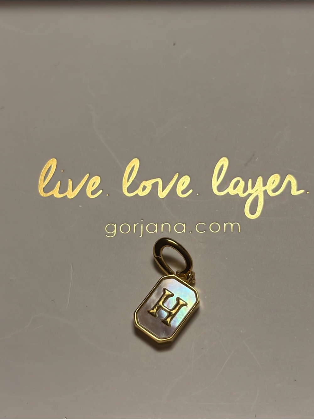 Gorjana Gold and White Enamel Initial 'H' Charm Pendant
